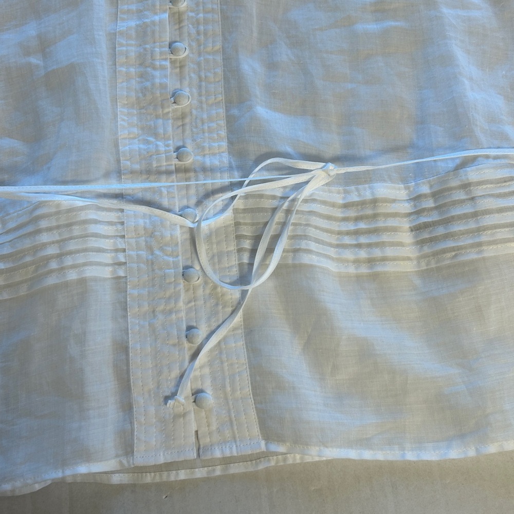 NWT Rag & Bone Viviana V-Neck Button Front Ramie White Blouse Sz L - Picture 8 of 15